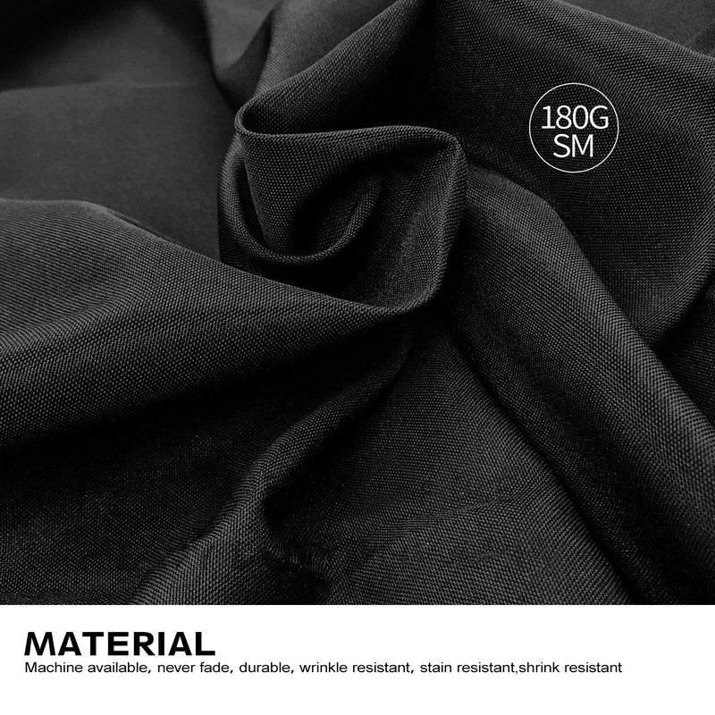 Surmente Black Tablecloth 90 x 132-inch Rectangular Polyester Table Cloth for Weddings, Banquets, or Restaurants - Image 4